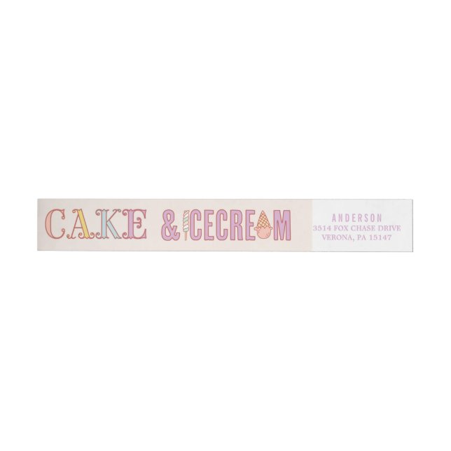 ICE CREAM SOCIAL wrap around Address Labels (Individual)