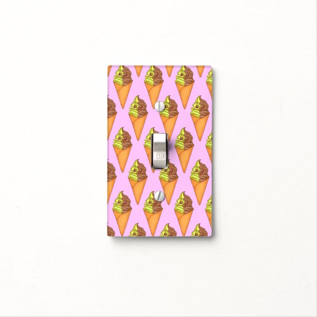 Ice Cream Soft Serve Matcha Green Tea Dessert Light Switch Cover (In Situ)