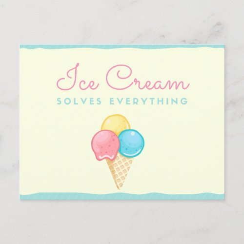 Ice Cream Solves Everything Postcard