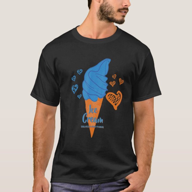 Ice Cream Solves Everything Summer T-Shirt (Front)