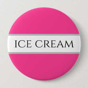 ICE CREAM Sporty Bright Candy Pink White Stripes Button