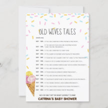 Ice Cream Sprinkle Baby Shower -Editable Name, 5x7