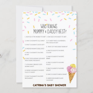 Ice Cream Sprinkle Baby Shower -Editable Name, 5x7 Invitation