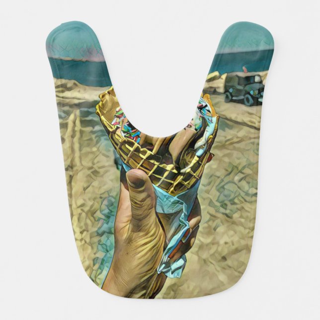 Ice cream sprinkles baby bib (Front)