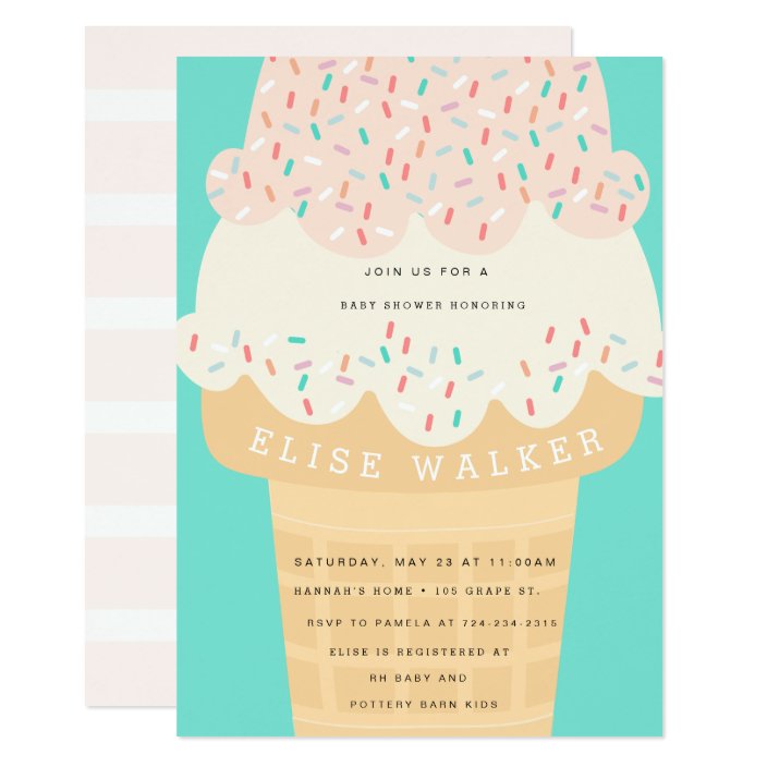 ice cream baby shower invitations