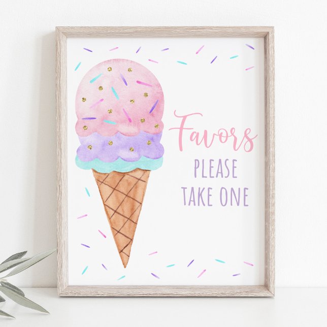 Ice Cream Sprinkles Birthday Party Favor Sign (Creator Uploaded)
