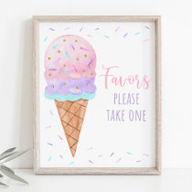 Ice Cream Sprinkles Birthday Party Favor Sign
