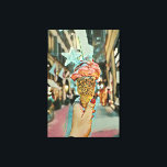 Ice cream sprinkles canvas print<br><div class="desc">This vintage ice cream artwork is suitable for ice cream lovers who love ice cream. it is also suitable for a summer outfit, beach wear, summer party, and birthday party. it can be given as a gift for a boyfriend, girlfriend, or dad on a birthday, father's day, or valentine's day....</div>