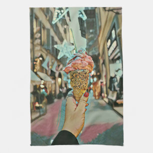 Ice cream sprinkles kitchen towel