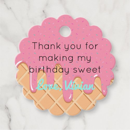Ice Cream Sprinkles Scalloped Favor Tags