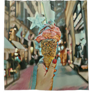 Ice cream sprinkles shower curtain