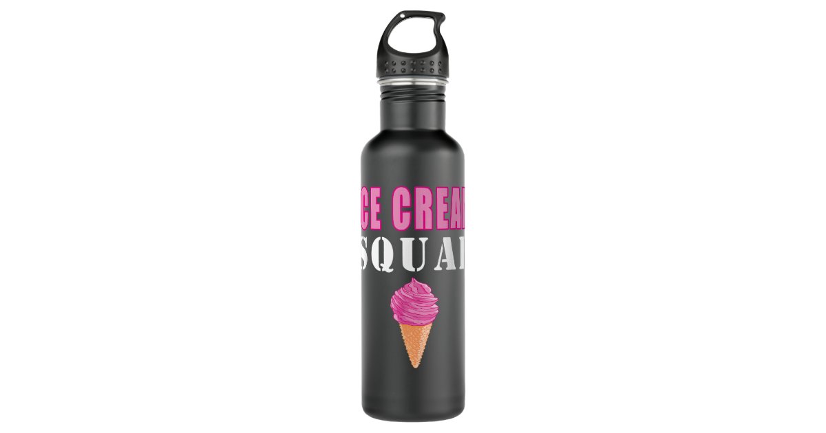 Ice Cream Squad Girl Funny Quotes Stainless Steel Water Bottle | Zazzle