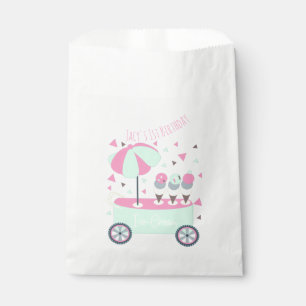 Ice Cream Stand Confetti Pink Birthday Party Favor Bag