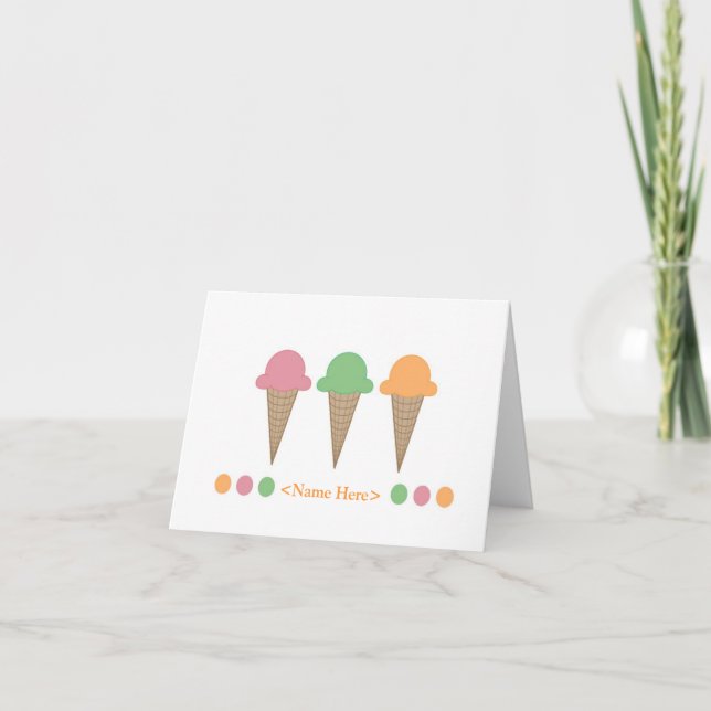 Ice Cream Stationery Card (Front)