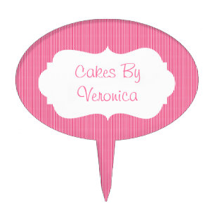 Ice Cream Stripes with Custom Spot Art Fun Cake Topper
