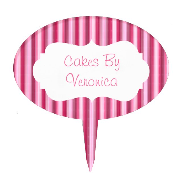Ice Cream Stripes with Custom Spot Art Fun Cake Topper (Front)