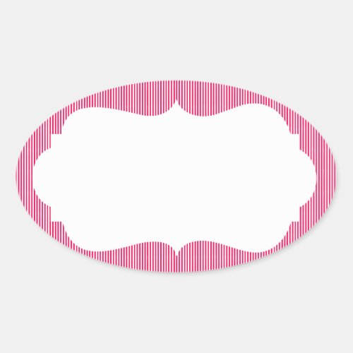 Ice Cream Stripes with Monogram Oval Sticker