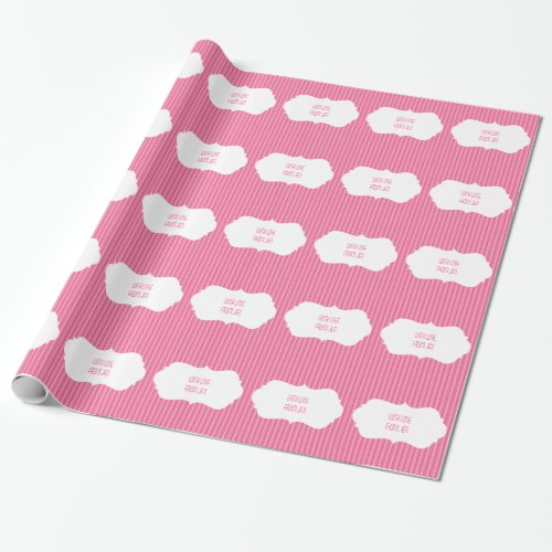 Ice Cream Stripes with Monogram Wrapping Paper