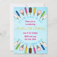 Lilo and Stitch Ice Cream Birthday - Photo Invitation