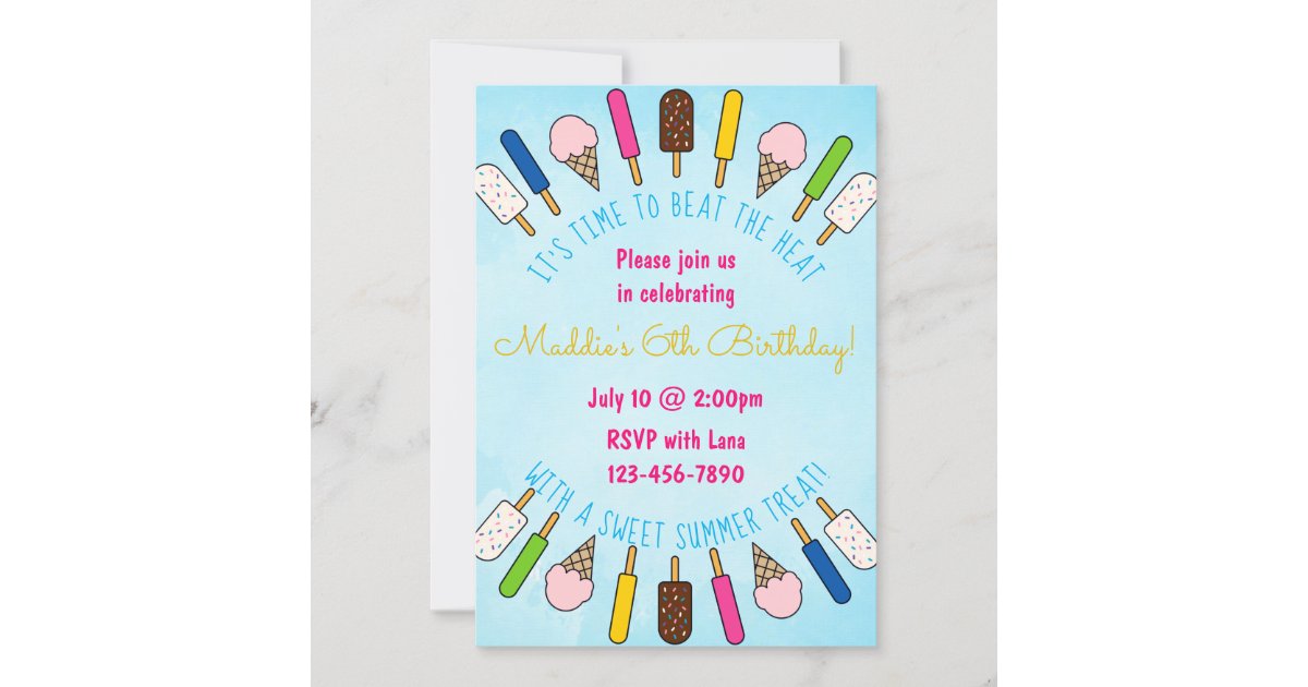 Lilo and Stitch Ice Cream Birthday - Photo Invitation