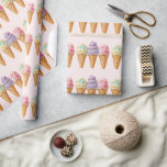 Ice Cream Summer Scooped Up Bridal Shower Favor Wrapping Paper<br><div class="desc">Celebrate the special day before your loved one ties the knot with Scooped Up Bride Shower Favor Gift Wrapping Paper! Our customized ice cream-themed bridal shower theme feature unique bohemian elements like modern watercolor scoops of ice cream. Perfect for a summer outdoor bohemian themed wedding shower, make her celebration memorable...</div>