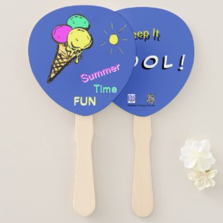 Ice Cream Summer Time Fun Paddle Hand Fan