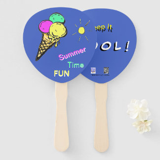 Ice Cream Summer Time Fun Paddle Hand Fan