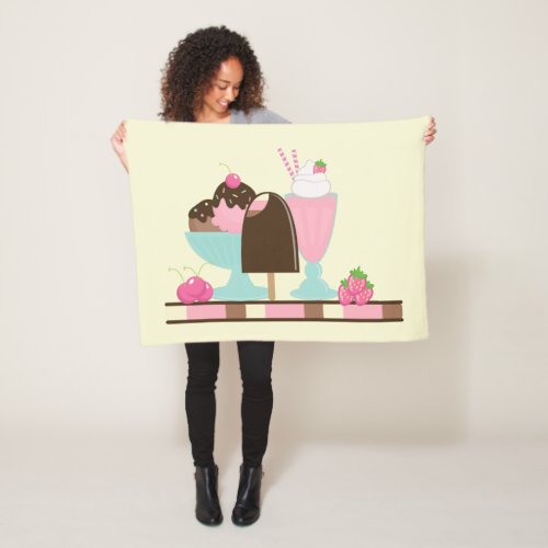 Ice Cream Summer Treats Fleece Blanket