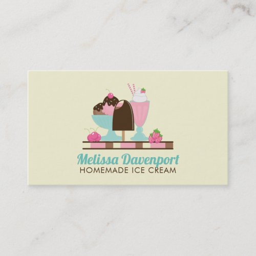Ice Cream Sundae and Other Delicious Treats Business Card