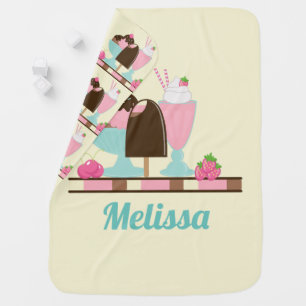 Ice Cream Sundae and Other DeliciousTreats Baby Blanket