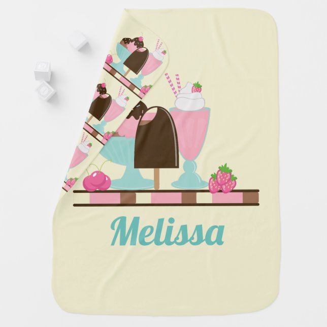Ice Cream Sundae and Other DeliciousTreats Baby Blanket (In Situ)