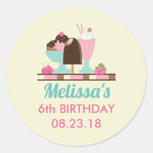 Ice Cream Sundae and Other DeliciousTreats Classic Round Sticker