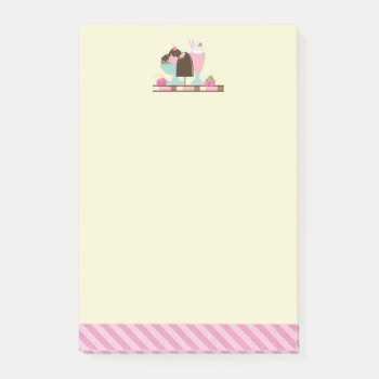 Ice Cream Sundae And Other Delicioustreats Post-it Notes by Mirribug at Zazzle