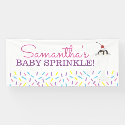 Ice Cream Sundae Baby Sprinkle Custom Banner