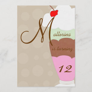 Ice Cream Sundae Birthday Party Invitation
