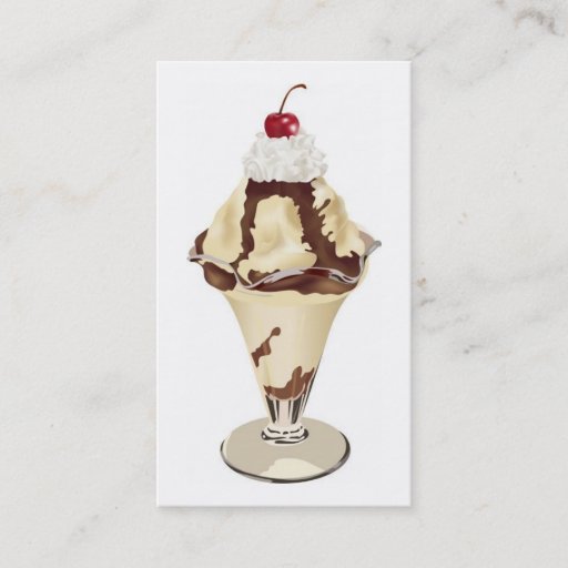 Customizable Ice Cream Sundae Business Cards