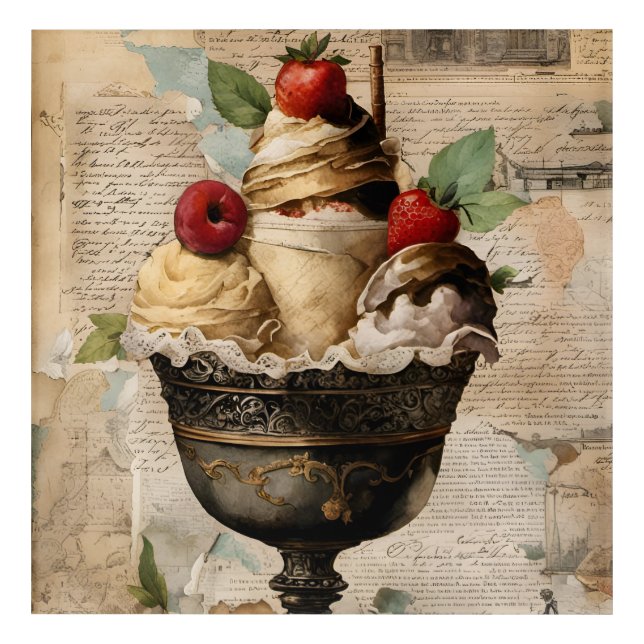 Ice cream Sundae Collage  Acrylic Print (Front)