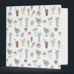 Ice Cream Sundae Collage Binder<br><div class="desc">Deliciously cute,  illustrated ice cream and cake collage on decorative ring-binders.</div>