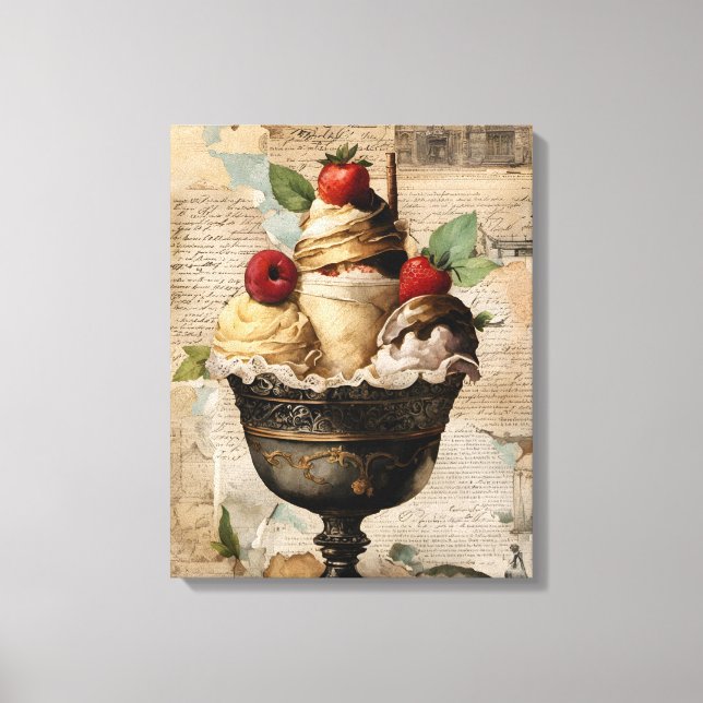 Ice cream Sundae Collage  Canvas Print (Front)
