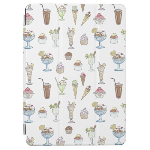 Ice Cream Sundae Collage Cute Pattern iPad Air Cover