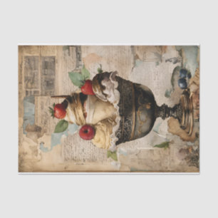 Ice cream Sundae Collage Decoupage Tissue Paper