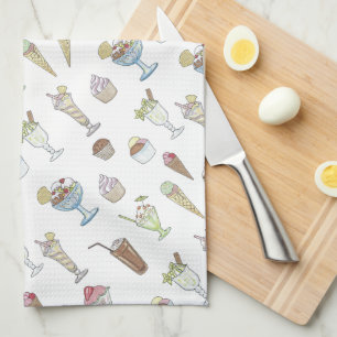 Ice Cream Sundae Collage Kitchen Towel