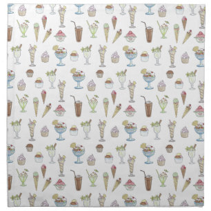 Ice Cream Sundae Collage Napkin
