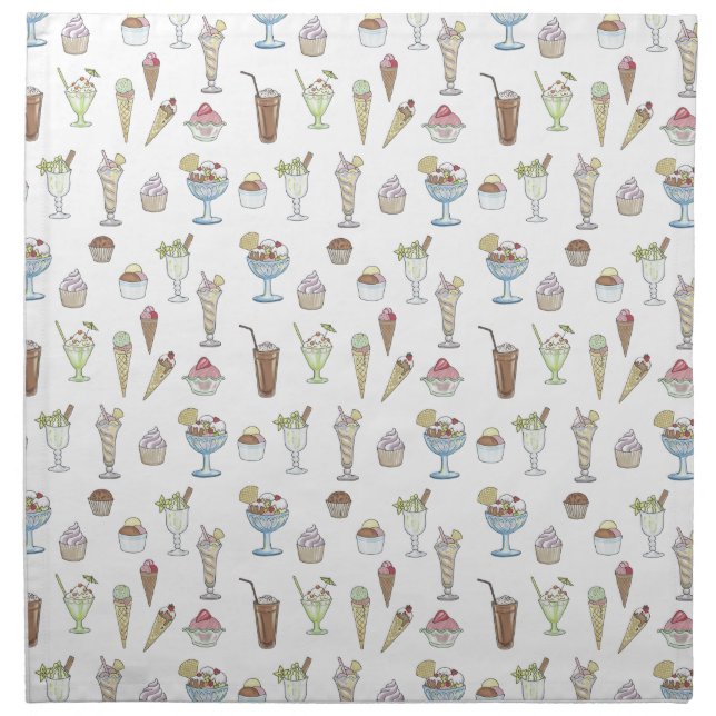 Ice Cream Sundae Collage Napkin (Front)