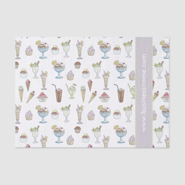 Ice Cream Sundae Collage Tissue Paper (Front)