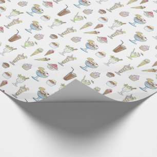 Ice Cream Sundae Collage Wrapping Paper