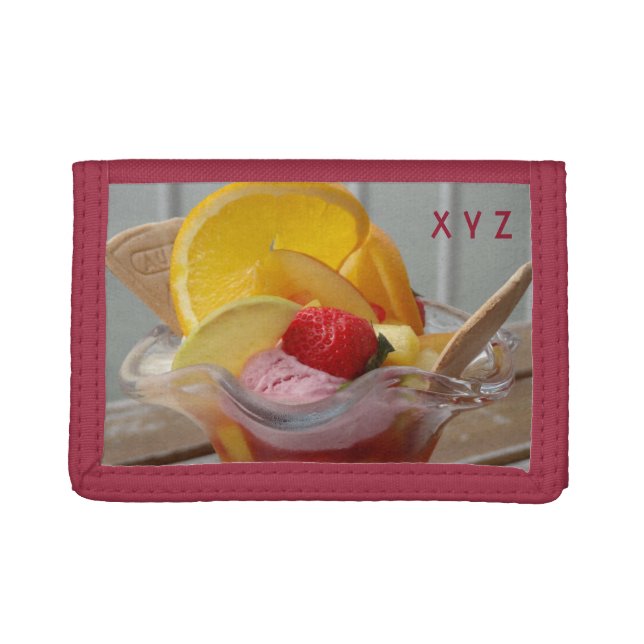 Ice Cream Sundae custom monogram wallets (Front)