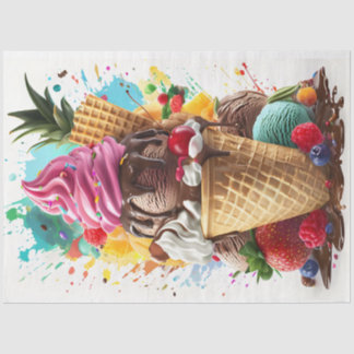 Ice Cream Sundae Decoupage Tissue Paper