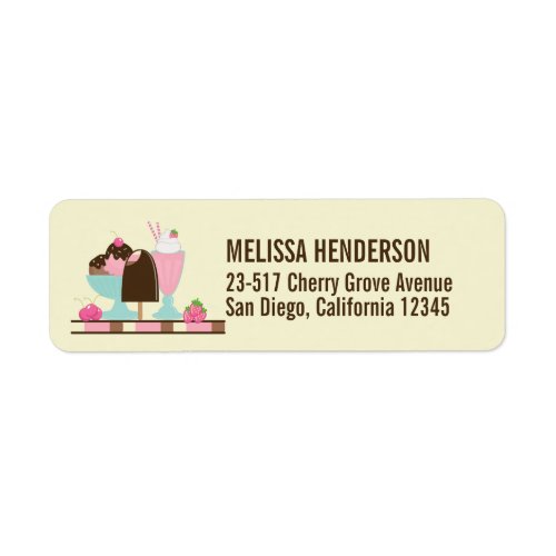 Ice Cream Sundae Delicious and Other Treats Label