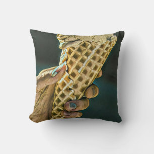 Ice cream sundae for kids throw pillow